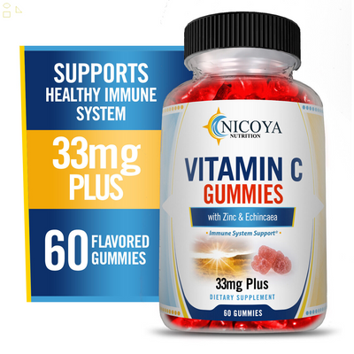 Vitamin C Gummies- Immune System Support, Heart & Brain Health 33Mg+ 60Ct