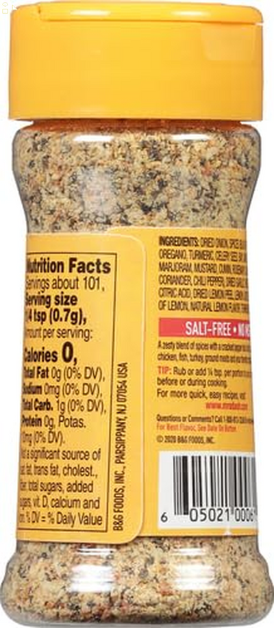 Dash Salt-Free Seasoning Blend, Lemon Pepper, 2.5 Ounce Packaging may vary