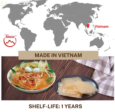 TANISA Chilli Rice Paper - Vietnamese Dried Spicy Rice Paper Snacks (11Cm, Square, 1.8 Oz) - Banh Trang Ot, Dried Chili, Gluten - Free, Snack Size, Non GMO, Vegan