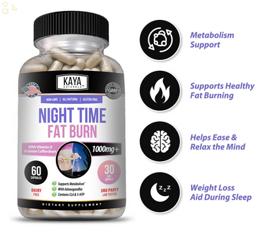 (2 Pack) Night Time Fat Burner 60Ct Appetite Suppressant Sleep Aid