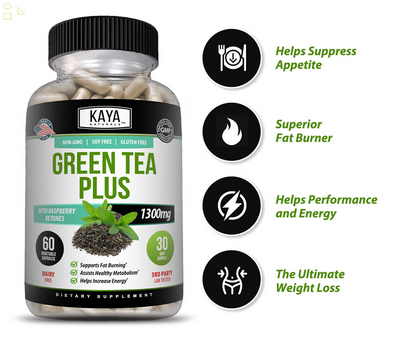 (2 Pack) Green Tea Fat Burner 1200Mg Natural, Increase Metabolism