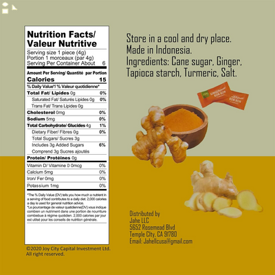 615 plus Ginger Candy Chewy Ginger Chew (Turmeric, 0.84 Ounce, Pack of 1)