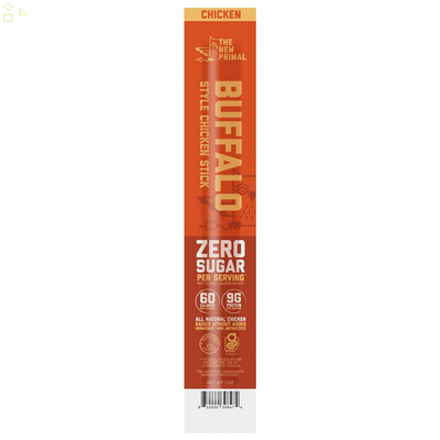 The New Primal All Natural Chicken Stick, Buffalo Style - Keto & Gluten Free Healthy Snacks for Adults, Sugar Free Low Carb, Paleo Meat Stick - 9G Protein, 60 Calories - Buffalo, 1 Oz. (1 Count)