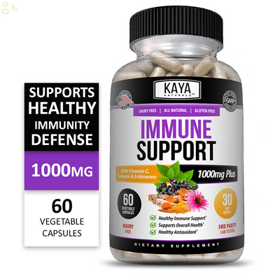 Immune System Booster, Elderberry, Zinc, Probiotics, Echinacea, Garlic, Turmeric