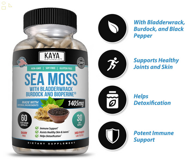 Organic Irish Sea Moss, Bladderwrack & Burdock, Thyroid & Immune Support