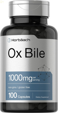 Ox Bile Supplement | 1000Mg | 100 Capsules | Digestive Enzymes Supplement | Non-Gmo & Gluten Free