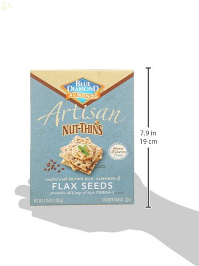 Blue Diamond Almond Cracker Crisps, Flax Seed, 4.25 Oz
