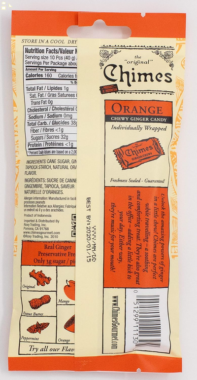 Chimes Orange Ginger Chews, 1.5 Ounce (Pack of 1)