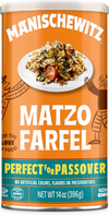 Manischewitz Matzo Farfel, 14Oz Resealable Canister, Sodium Free, No Artificial Colors or Flavors, Non GMO, Kosher for Passover & Year Round