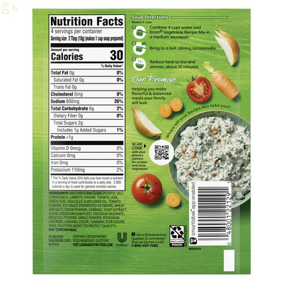 Knorr Vegetable Soup Mix No Artificial Flavors Ready-To-Eat in 20 Minutes Vegetable Soup Mix, 1.4 Oz Pouch