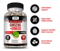 (2 Pack) Ginkgo Biloba + Ginseng Extract Panax Focus Brain Memory Metabolism