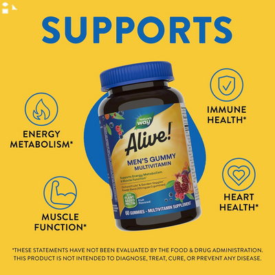 Nature'S Way Alive! Men'S Daily Gummy Multivitamin, 60 Gummies (Packaging May Vary)