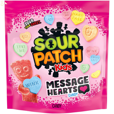 SOUR PATCH KIDS Message Hearts Valentines Day Candy, 13.01 Oz