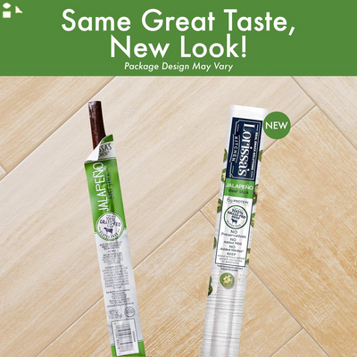 Lorissa'S Kitchen Grass Fed Beef Sticks, Jalapeño, 1 Oz. Stick - Made with 100% Grass-Fed Beef, Keto Friendly Snacks, Gluten Free, No Added Nitrites or Nitrates - (Packaging May Vary), Pack of 1
