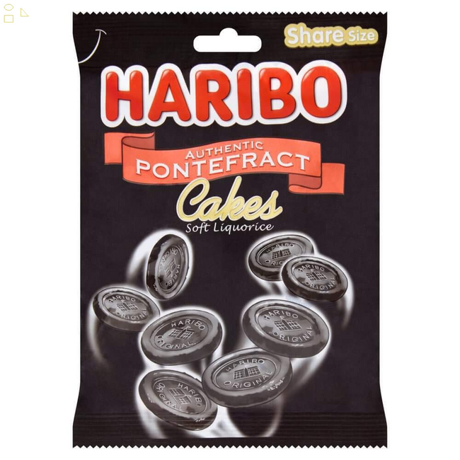 Original Haribo Authentic Pontefract Cakes Soft Liquorice Bag Imported from the UK England the Very Best of British Dunhills Original Naturally Flavoured with Liquorice Root Extract