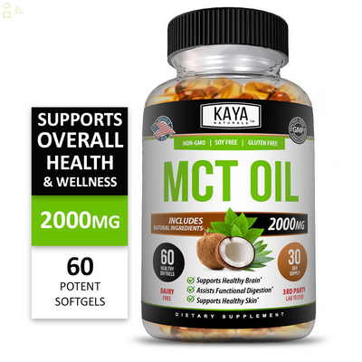 Pure MCT Oil 2000Mg Serving, C8 C10, Energy, Inflammation Capsules