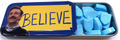 Ted Lasso Believe in Believe Blue Raspberry Flavored Candy - (1) Collectible Slide off Top Tin Filled with Candies Featuring Ted Lasso