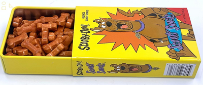 Boston America Scooby-Doo Scooby Snacks Orange Flavored Candy - (1) Collectible Slider Tin Filled with Bone Shaped Candies