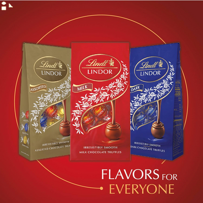 Lindt LINDOR Milk Chocolate Candy Truffles, Milk Chocolate with Smooth, Melting Truffle Center, 5.1 Oz. Bag