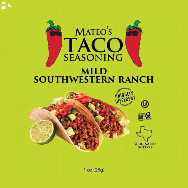 Mateo'S Mild Taco Seasoning Mild Southwestern Ranch Packing May Vary