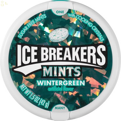 ICE BREAKERS Wintergreen Sugar Free Mints Tin, 1.5 Oz