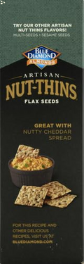 Blue Diamond Almond Cracker Crisps, Flax Seed, 4.25 Oz