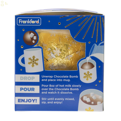 Frankford the Original Hot Chocolate Ball with Mini Marshmallows Inside, Melting Belgian Milk Chocolate, Holiday Gift and Stocking Stuffer, 1.6 Ounce
