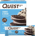 Quest Nutrition Cookies & Cream Protein Bars, 21G Protein, 4G Net Carbs, 1G Sugar, Gluten Free, Keto Friendly, 4 Count