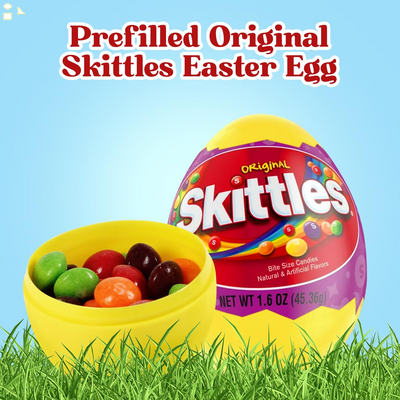 Surprise Eggs Candy for Kids, Large Prefilled Eggswith Original Skittles Candy, (3 Pack)