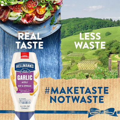 Hellmann'S Garlic Dip & Spread for French Fries, Sandwiches, Burgers & More Garlic Aioli Made with 100% Certified Vegan Ingredients 11.5 Oz