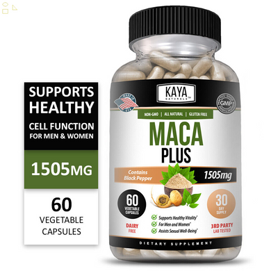 MACA plus Supplement 60Ct, Assist Sexual Well-Being, Healthy Energy & Endurance