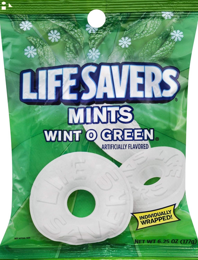 Lifesavers Wint O Green Mints Candy Bag, 6.25 Ounce