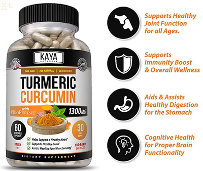 (2 Pack) Turmeric Curcumin W/ Bioperine High Absorption & Potency 1300Mg