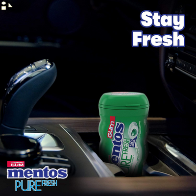 Mentos Pure Sugar-Free Chewing Gum with Xylitol, Spearmint, 50 Piece Bottle