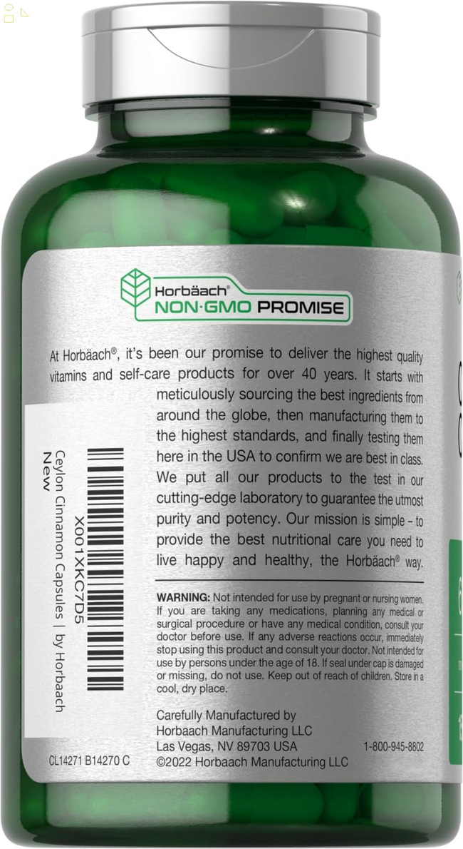 Ceylon Cinnamon Capsules | 6000 Mg | 150 Count | Non-Gmo & Gluten Free Supplement