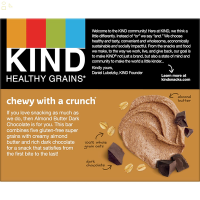 KIND Healthy Grains Almond Butter Dark Chocolate, 6.2 Oz