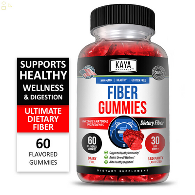 (2 Pack) Fiber Gummies 60Ct, Digestion & Bowel Movement Health, Aids Cholesterol