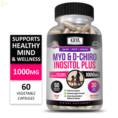 Myo & D-Chiro Inositol plus 60Ct, Women Hormone Support, Manage Stress