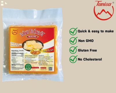 TANISA Chilli Rice Paper - Vietnamese Dried Spicy Rice Paper Snacks (11Cm, Square, 1.8 Oz) - Banh Trang Ot, Dried Chili, Gluten - Free, Snack Size, Non GMO, Vegan