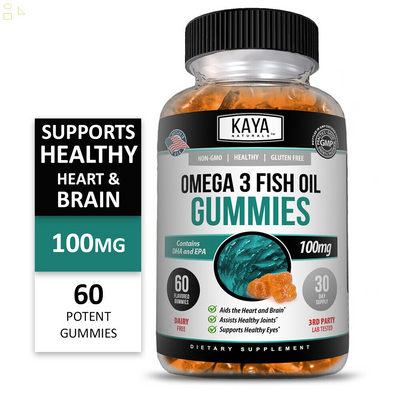 Omega 3 Gummies 60Ct, Supports Joint Inflammation, Heart, Brain & Overall Health