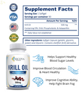 Antarctic Krill Oil 500 Mg, 30 Softgels | Omega-3 EPA, DHA, with Astaxanthin