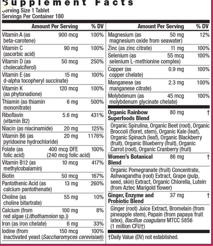 Rainbow Light 180 Tab, Women’S One Multivitamin 180 Tablets