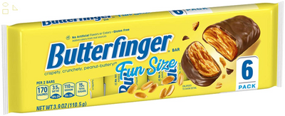 Butterfinger Fun Size Bars 6 Pack Tray, 3.9 Oz