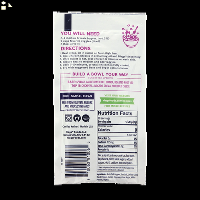 RIEGA Gluten-Free Blackened Chicken Bowl Seasoning Mix, 1 Oz – Build Your Bowl, Prep in 10 Minutes