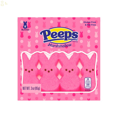 Peep (1 Bag) Easter Pink Marshmallow Bunny Candy - 8 Bunnies per Bag - Gluten & Fat Free - 3 Oz / 85 G