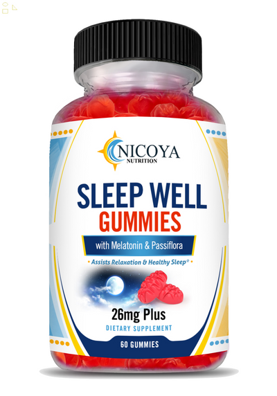 Natural Sleep Well Gummies- Sleep Aid, Relax, Mood Booster 2 MG of Melatonin