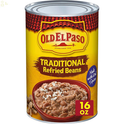 Old El Paso Traditional Canned Refried Beans, 16 Oz. Packaging may vary