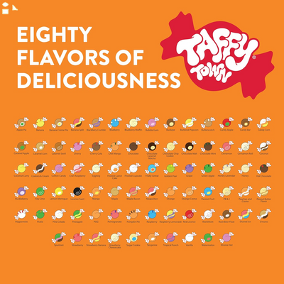 Taffy Town Salt Water Sassy Sour Fruits Taffy - 4.5Oz - Individually Wrapped, Old Fashioned, Soft, Chewy & Creamy Gourmet Taffy Candy Bulk for Party Favors & Goodie Bags - Gluten-Free & Peanut-Free
