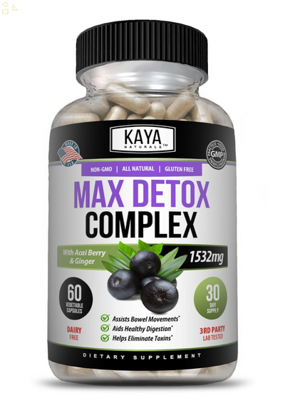 (2 Pack) Max Detox 60Ct Colon Cleanse Detox Toxins Energy Boost