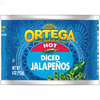 Ortega Diced Jalapenos, Hot, 4 Ounce